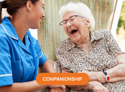 Engaging in conversation and companionship to alleviate loneliness.